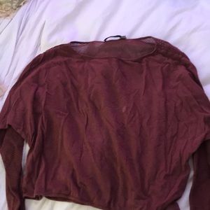 Sam & lavi maroon long sleeve top with mesh back